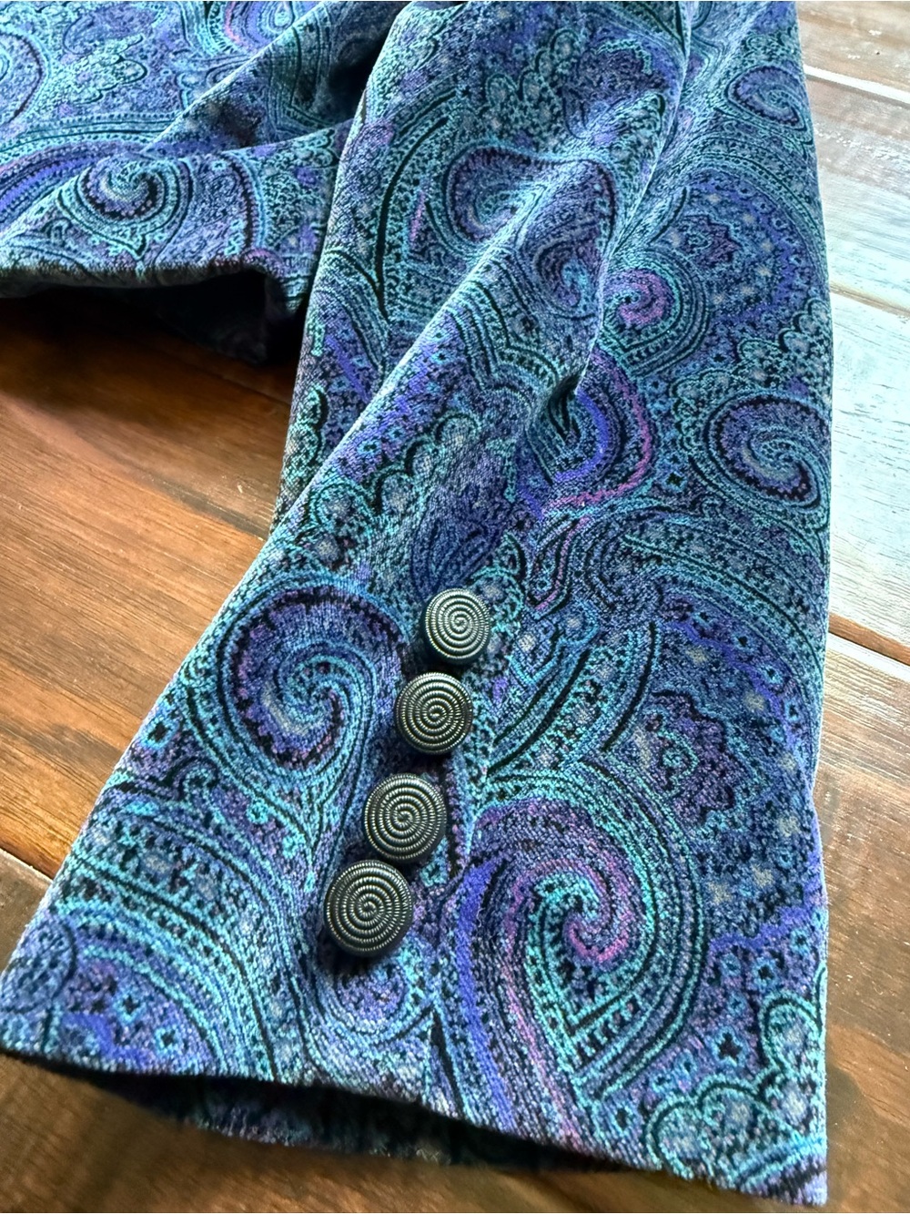 Boho Velvet Paisley Cropped Jacket Vintage Brettons Collection Festival Tapestry - Picture 3 of 10